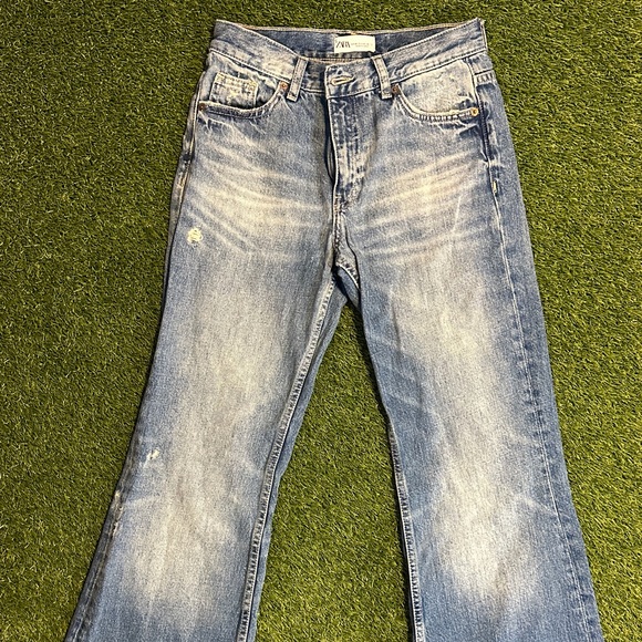 Zara Denim - Zara Super Flared Faded Blue Denim Jeans